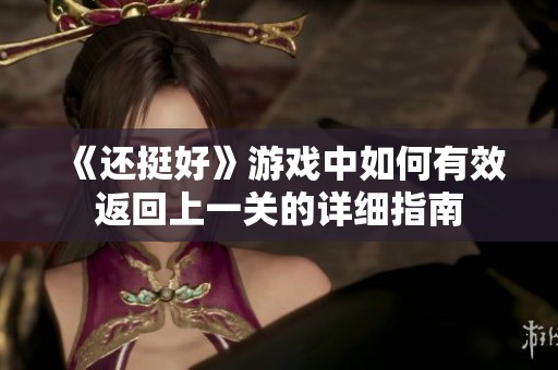 《还挺好》游戏中如何有效返回上一关的详细指南