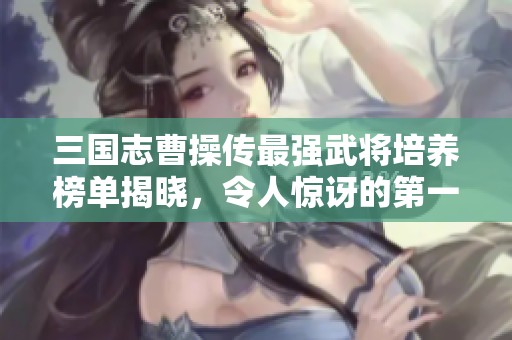三国志曹操传最强武将培养榜单揭晓，令人惊讶的第一名是谁