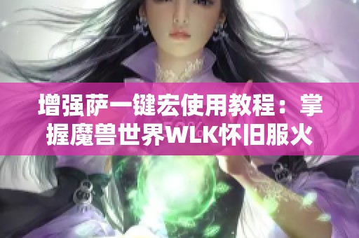 增强萨一键宏使用教程：掌握魔兽世界WLK怀旧服火震技巧