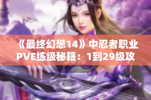 《最终幻想14》中忍者职业PVE练级秘籍：1到29级攻略解析