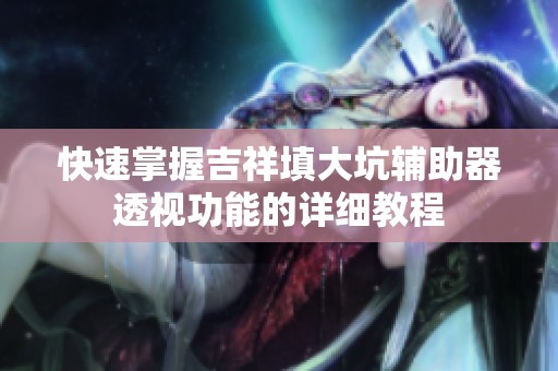 快速掌握吉祥填大坑辅助器透视功能的详细教程