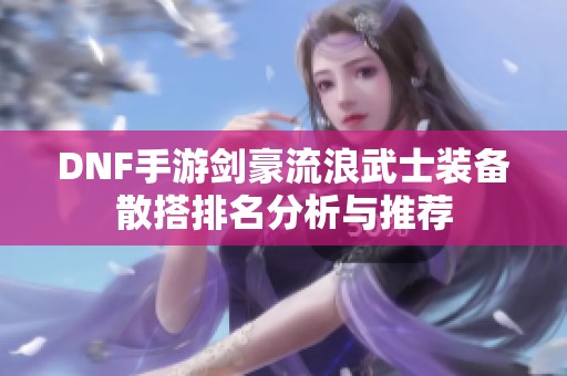 DNF手游剑豪流浪武士装备散搭排名分析与推荐