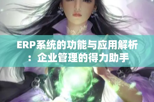 ERP系统的功能与应用解析：企业管理的得力助手