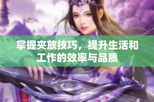 掌握夹放技巧，提升生活和工作的效率与品质