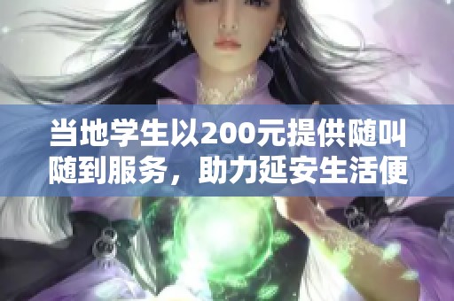 当地学生以200元提供随叫随到服务，助力延安生活便利化