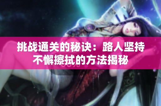 挑战通关的秘诀：路人坚持不懈擦拭的方法揭秘