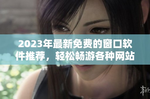 2023年最新免费的窗口软件推荐，轻松畅游各种网站