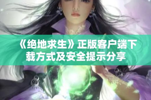 《绝地求生》正版客户端下载方式及安全提示分享
