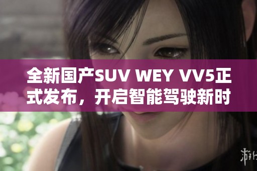 全新国产SUV WEY VV5正式发布，开启智能驾驶新时代
