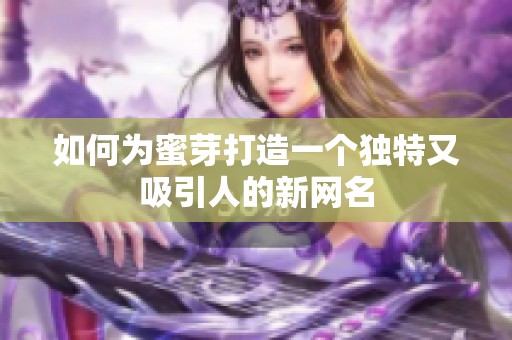 如何为蜜芽打造一个独特又吸引人的新网名