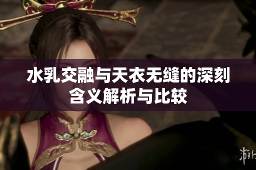 水乳交融与天衣无缝的深刻含义解析与比较