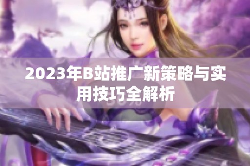 2023年B站推广新策略与实用技巧全解析