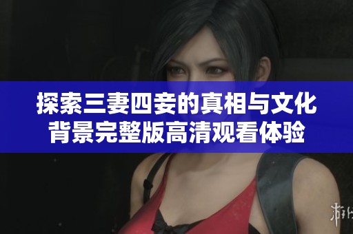 探索三妻四妾的真相与文化背景完整版高清观看体验