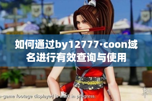 如何通过by12777·coon域名进行有效查询与使用