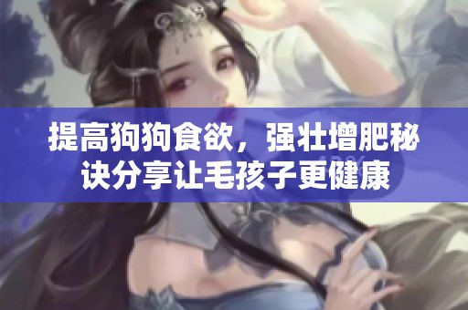 提高狗狗食欲，强壮增肥秘诀分享让毛孩子更健康
