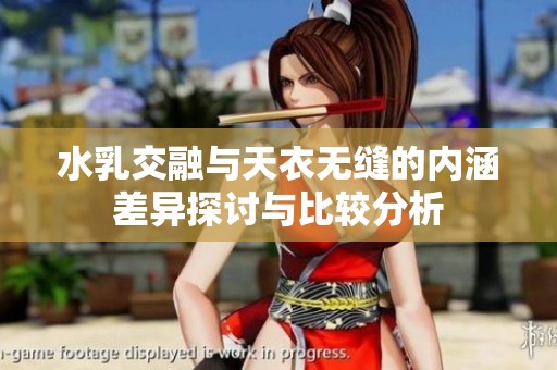 水乳交融与天衣无缝的内涵差异探讨与比较分析