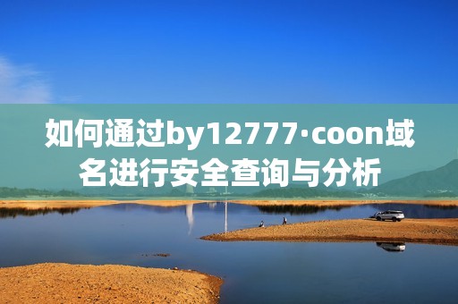 如何通过by12777·coon域名进行安全查询与分析