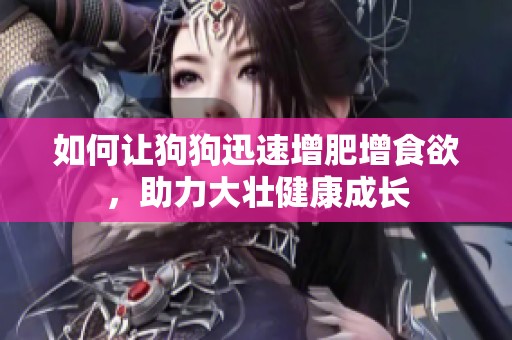 如何让狗狗迅速增肥增食欲，助力大壮健康成长