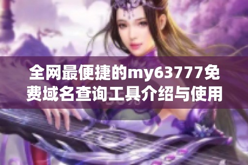 全网最便捷的my63777免费域名查询工具介绍与使用指南