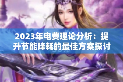 2023年电费理论分析：提升节能降耗的最佳方案探讨