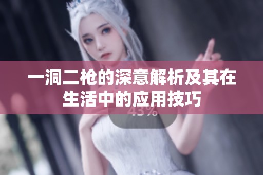一洞二枪的深意解析及其在生活中的应用技巧