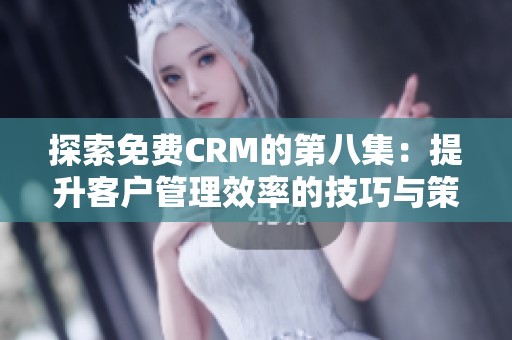 探索免费CRM的第八集：提升客户管理效率的技巧与策略