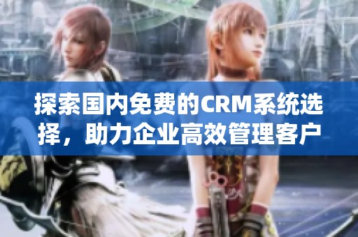 探索国内免费的CRM系统选择，助力企业高效管理客户关系