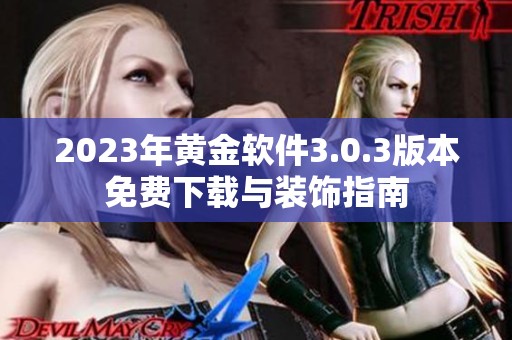 2023年黄金软件3.0.3版本免费下载与装饰指南