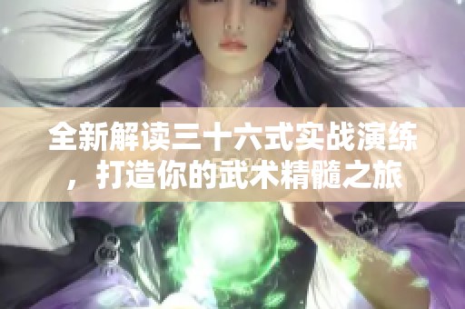 全新解读三十六式实战演练，打造你的武术精髓之旅