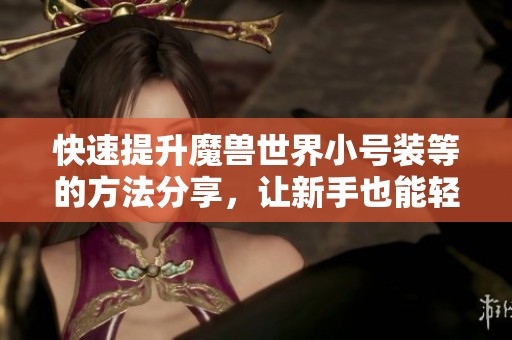 快速提升魔兽世界小号装等的方法分享，让新手也能轻松达到610装等