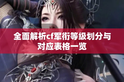全面解析cf军衔等级划分与对应表格一览