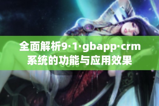 全面解析9·1·gbapp·crm系统的功能与应用效果
