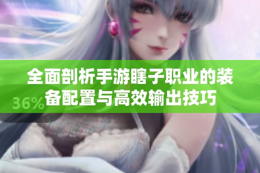 全面剖析手游瞎子职业的装备配置与高效输出技巧