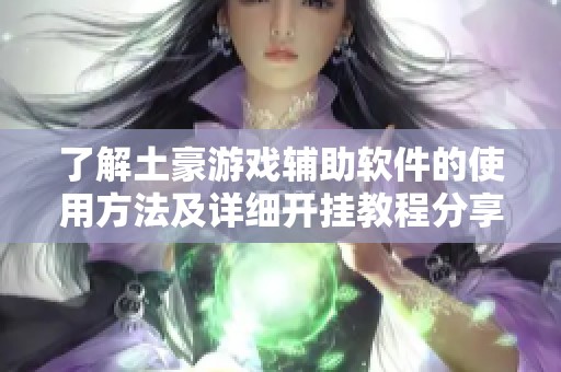 了解土豪游戏辅助软件的使用方法及详细开挂教程分享