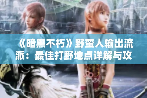 《暗黑不朽》野蛮人输出流派：最佳打野地点详解与攻略分享