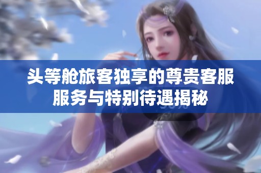 头等舱旅客独享的尊贵客服服务与特别待遇揭秘