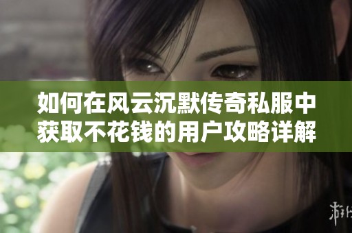 如何在风云沉默传奇私服中获取不花钱的用户攻略详解