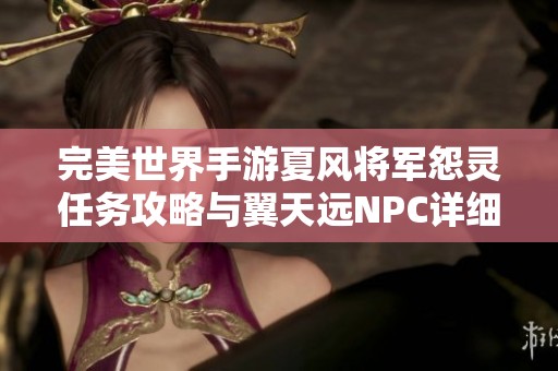完美世界手游夏风将军怨灵任务攻略与翼天远NPC详细位置介绍