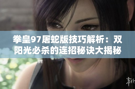 拳皇97屠蛇版技巧解析：双阳光必杀的连招秘诀大揭秘