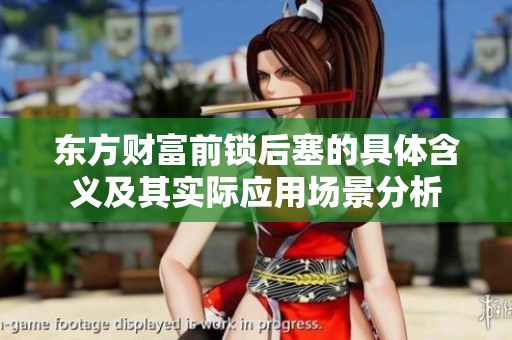 东方财富前锁后塞的具体含义及其实际应用场景分析