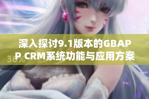 深入探讨9.1版本的GBAPP CRM系统功能与应用方案