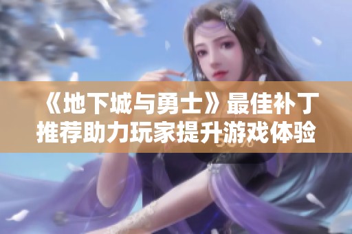 《地下城与勇士》最佳补丁推荐助力玩家提升游戏体验与稳定性