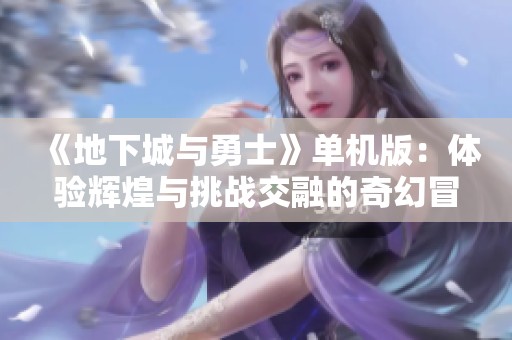 《地下城与勇士》单机版：体验辉煌与挑战交融的奇幻冒险之旅