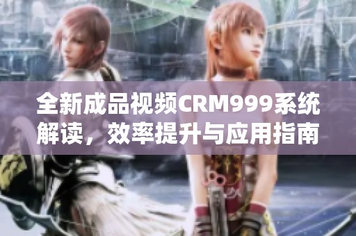 全新成品视频CRM999系统解读，效率提升与应用指南