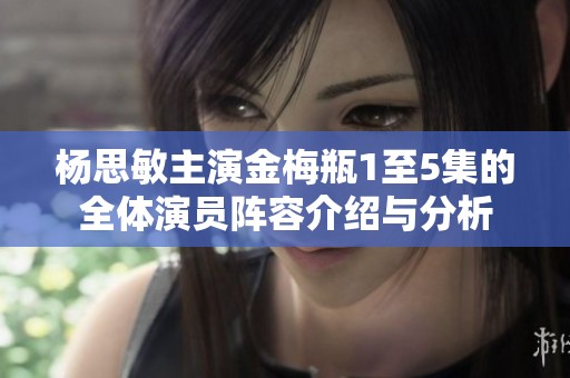 杨思敏主演金梅瓶1至5集的全体演员阵容介绍与分析
