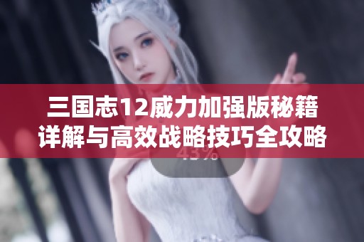 三国志12威力加强版秘籍详解与高效战略技巧全攻略