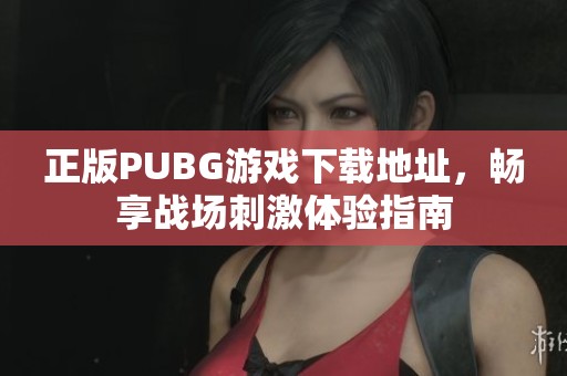 正版PUBG游戏下载地址，畅享战场刺激体验指南