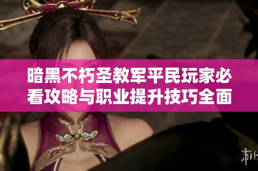 暗黑不朽圣教军平民玩家必看攻略与职业提升技巧全面分析