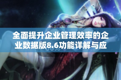 全面提升企业管理效率的企业数据版8.6功能详解与应用