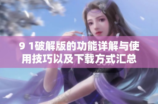 9 1破解版的功能详解与使用技巧以及下载方式汇总